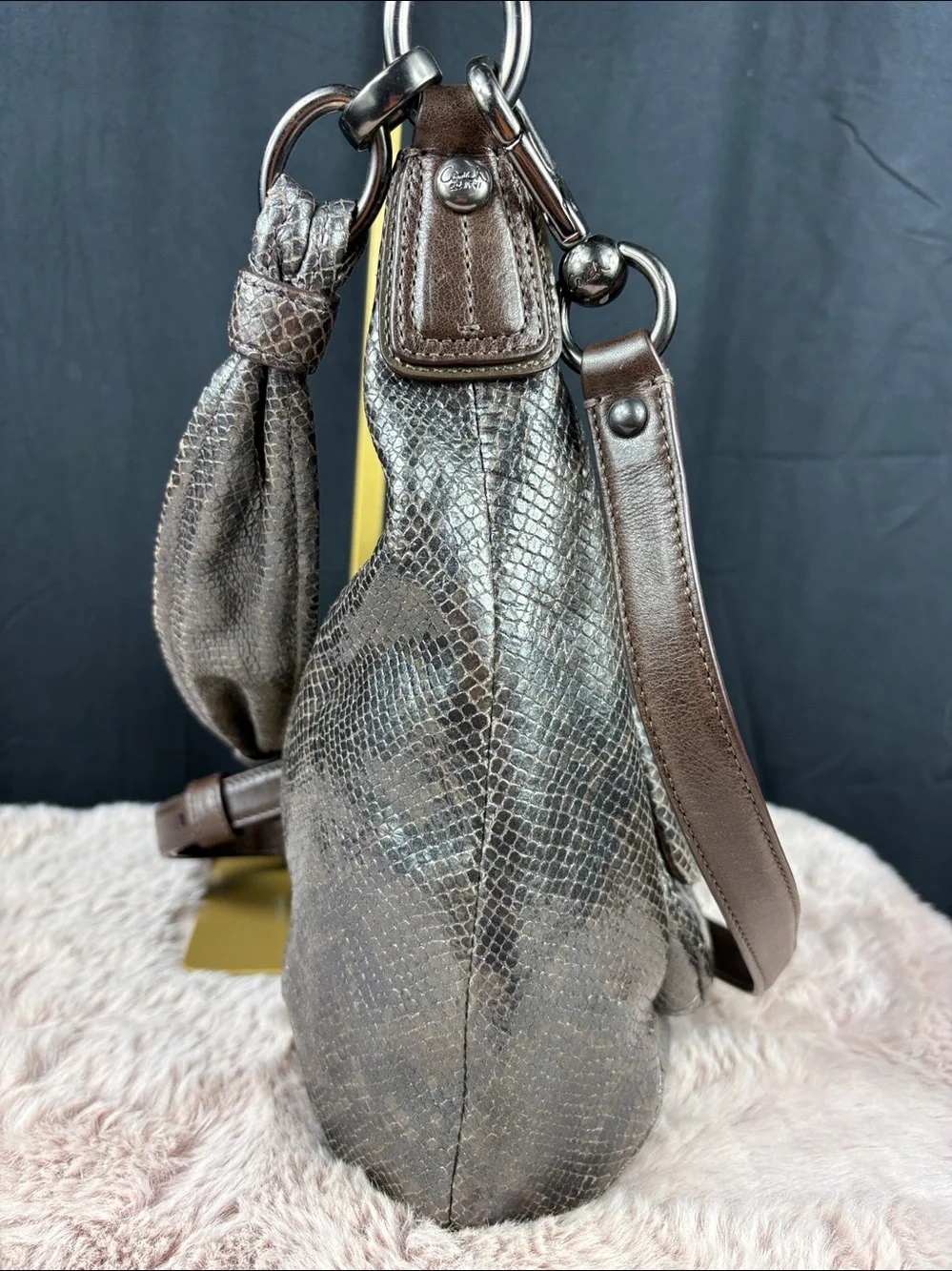 Coach Kristin Hobo | Style 18306 | Metallic Bronze/Brown Snake-Embossed